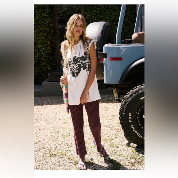 Free People Purple Knit Pants - Picture 2 of 5